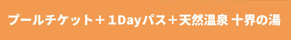 プールチケット+1Dayパス+天然温泉（十界の湯）